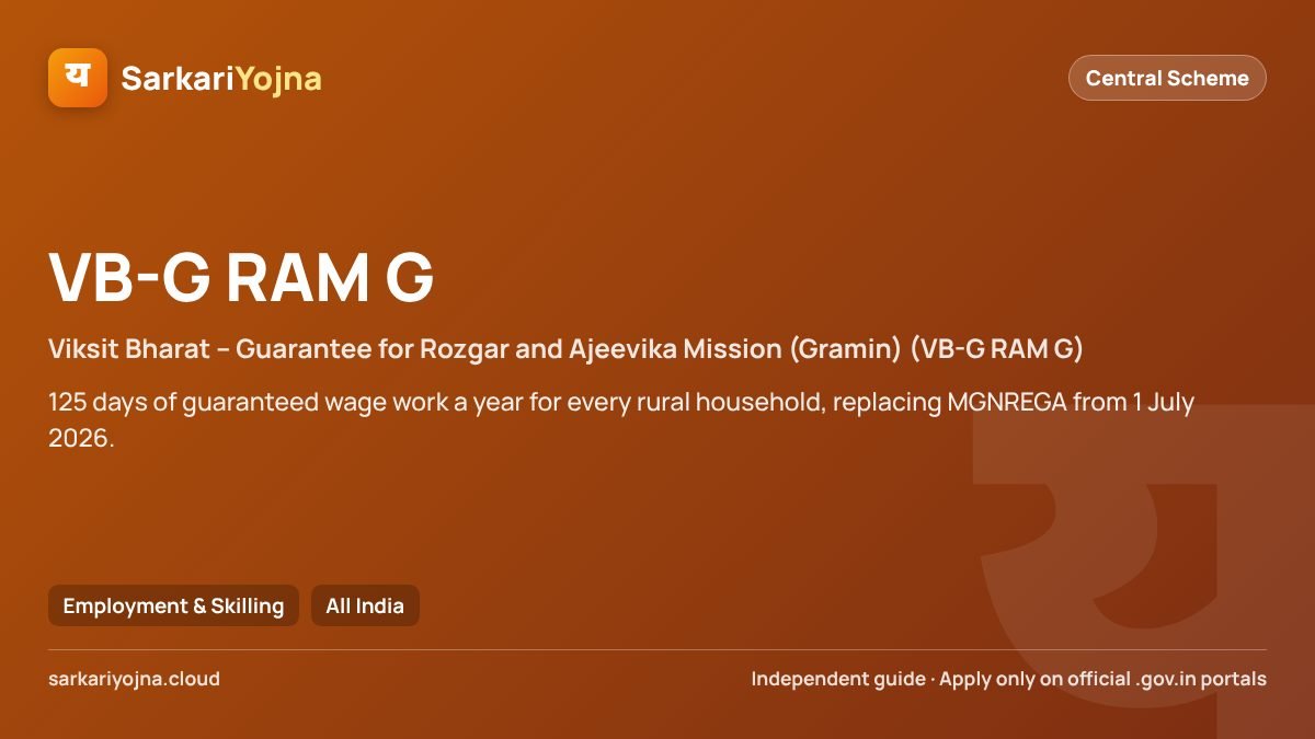 Viksit Bharat – Guarantee for Rozgar and Ajeevika Mission (Gramin) (VB-G RAM G) — Sarkari Yojna