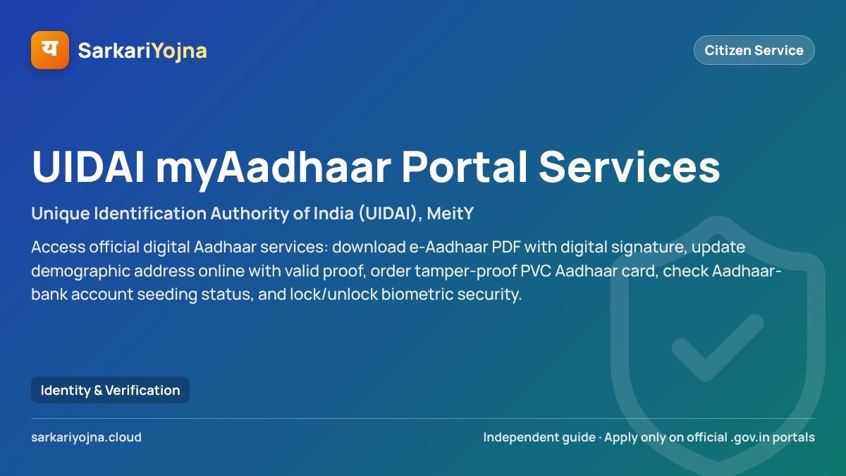 UIDAI myAadhaar Portal Services — Sarkari Yojna